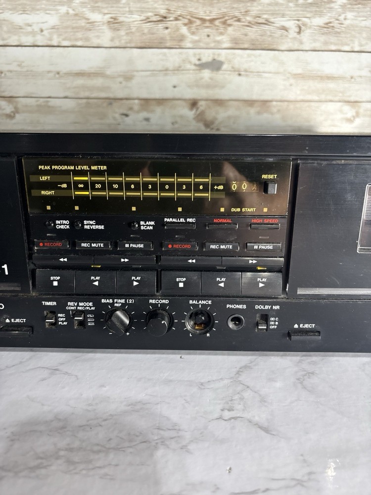 TASCAM 202 MK ii Double Auto Reverse Cassette Deck Tested Missing Knob Read !!