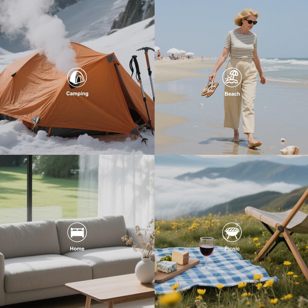 Folding Camping Cot Pad - Portable & Comfortable Outdoor Sleeping Mat with Elast