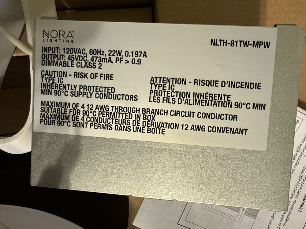 NORA NLTH-81TW-MPW 8" THEIA LED CANLESS DOWNLIGHT SELECTABLE CCT