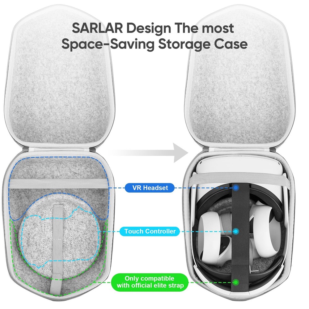 sarlar Hard Carrying Case S/For Official Original & Elite Strap, Grey