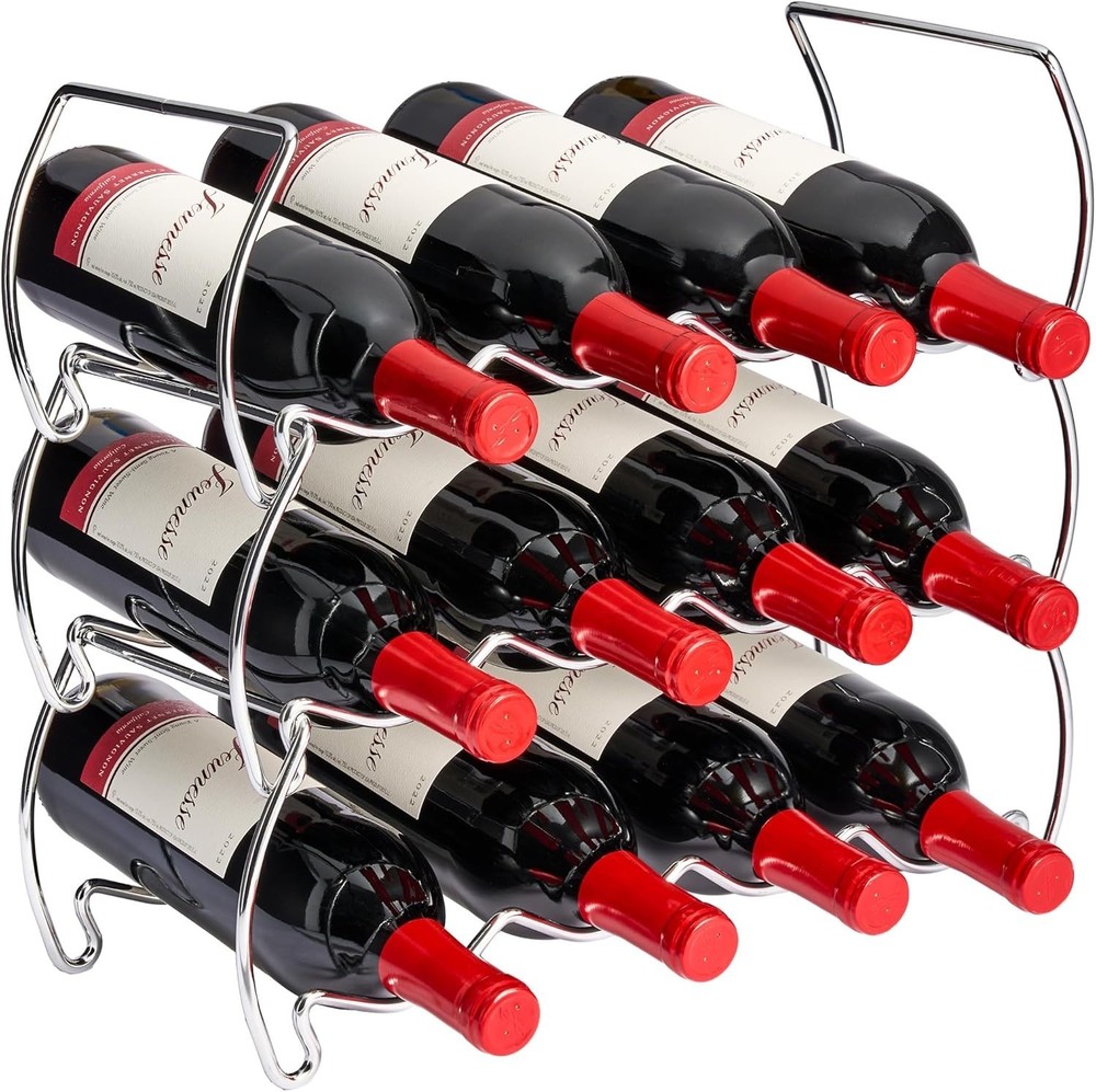 Metal Wine Racks Countertop - 3 Tier Stackable Wine Rack - Bottle Rack Holds ...