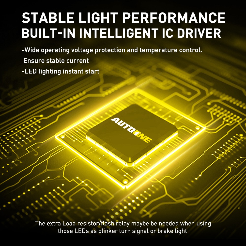 AUTOONE 1156 Amber Yellow LED Turn Signal Light Bulb Error Free Anti Hyper Flash