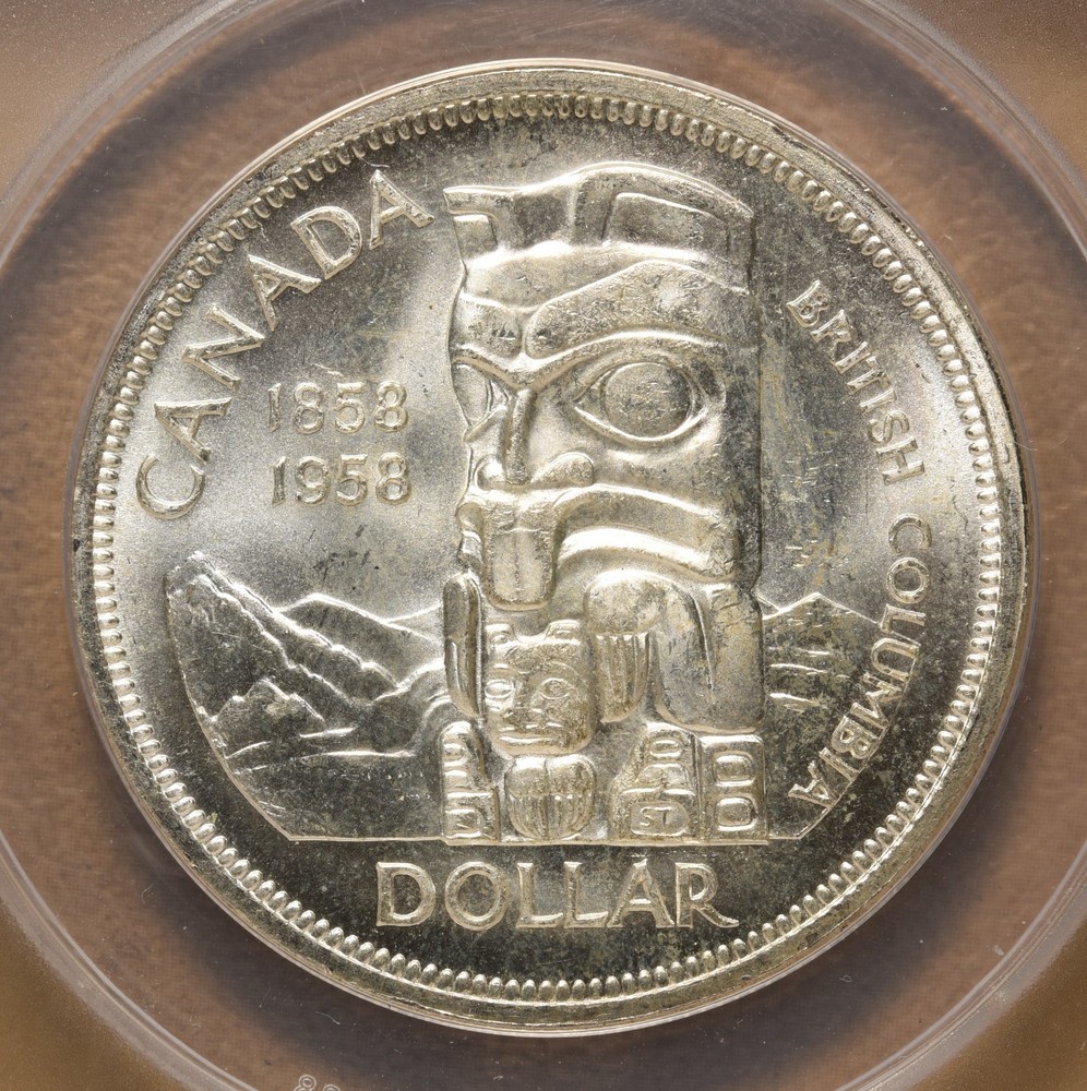 1958 Canada Silver Dollar ANACS MS64