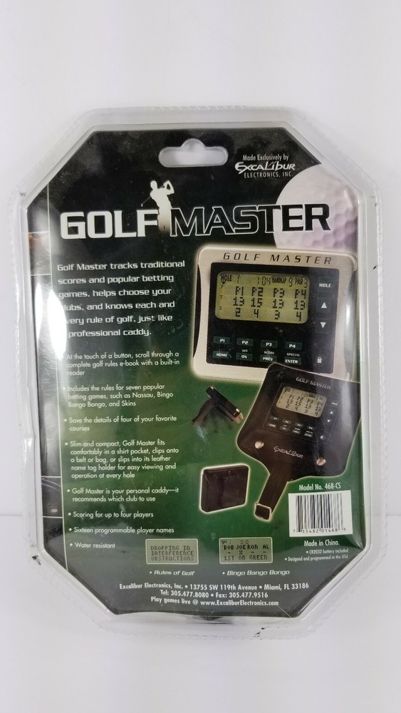New Sealed GOLF MASTER Handheld Excalibur Electronic Golf Caddy - Model 468-CS