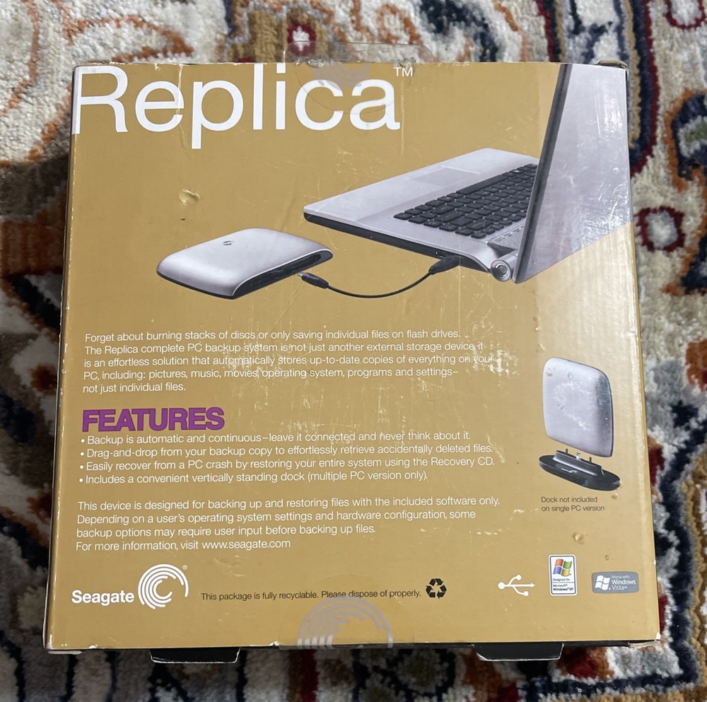 Seagate 500 GB Replica Complete PC Backup System External Hard Drive BRAND NEW