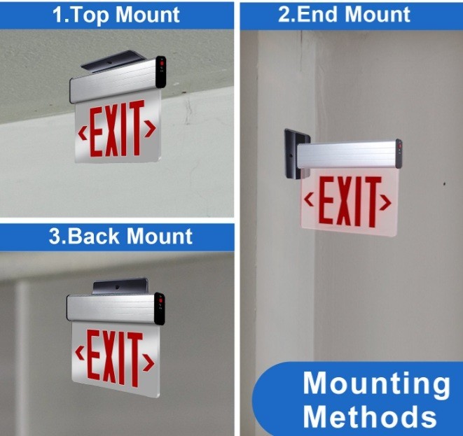 Qllite LED Edge-Lit Exit Sign with Battery Backup