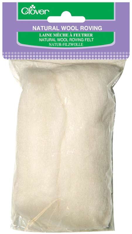 Natural Wool Roving .3oz Off White