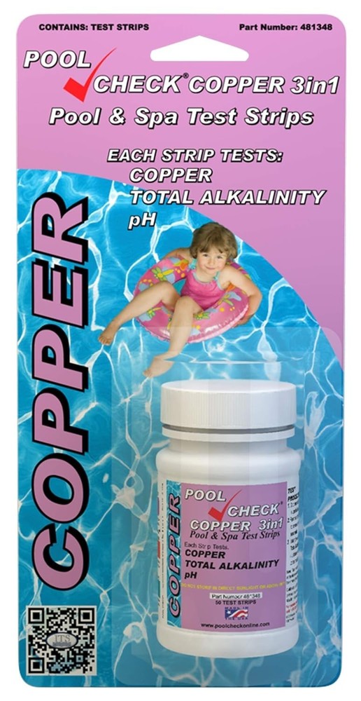 Effortless Pool Water Testing: Copper & pH Strips with Fast Color Matching Guide