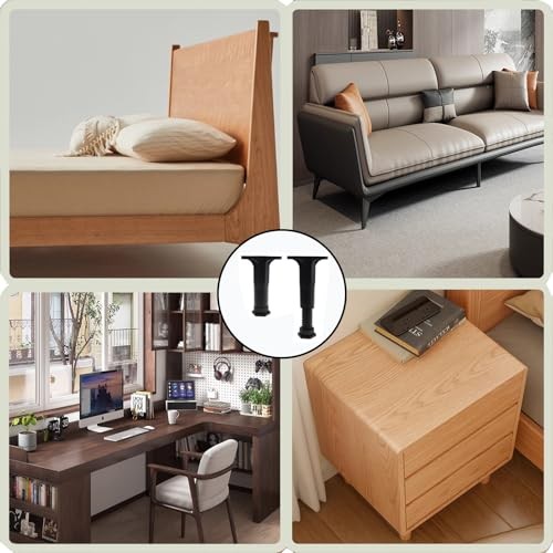 Adjustable Height Bed Support Leg 8-14.5 Inch, Universal 4pcs (8"-14.5")