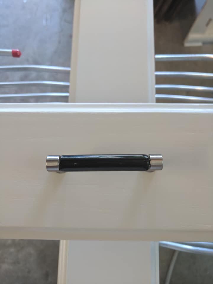 3" Black Ceramic Center Pull Brushed Pewter