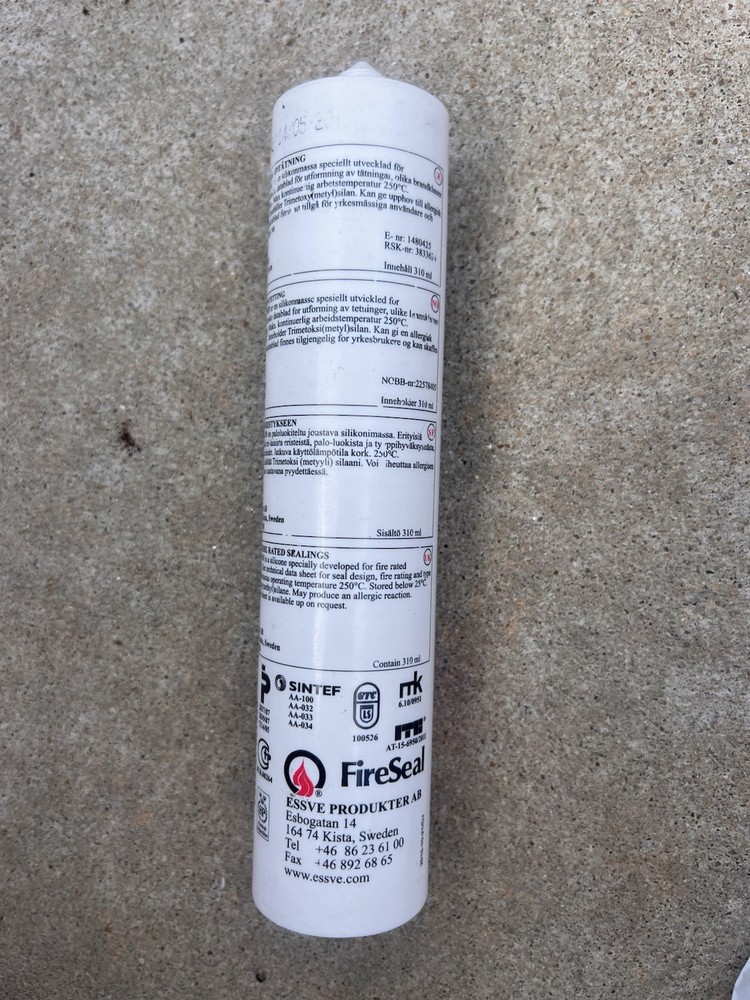 2EA FireSeal FIRESTOP SEALANT 3000 SILICONE White