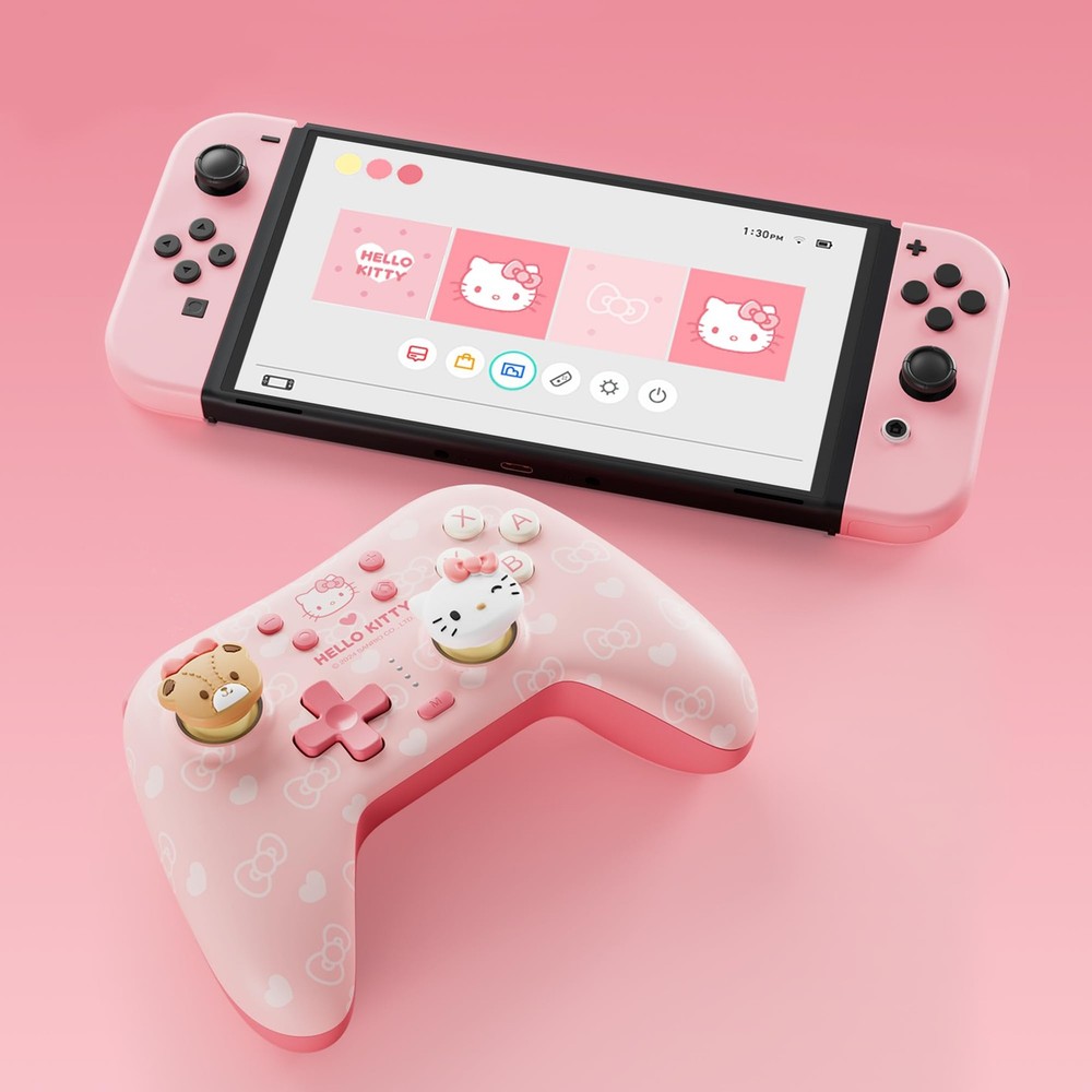 Pink Switch Controller,Hello Kitty Hall Effect Controllers Wireless for Switc...