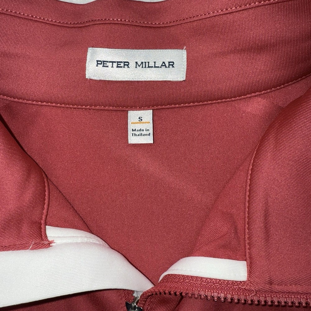 Peter Millar Sweater Mens S Red Quarter Zip Performance Golf Pullover Athletic