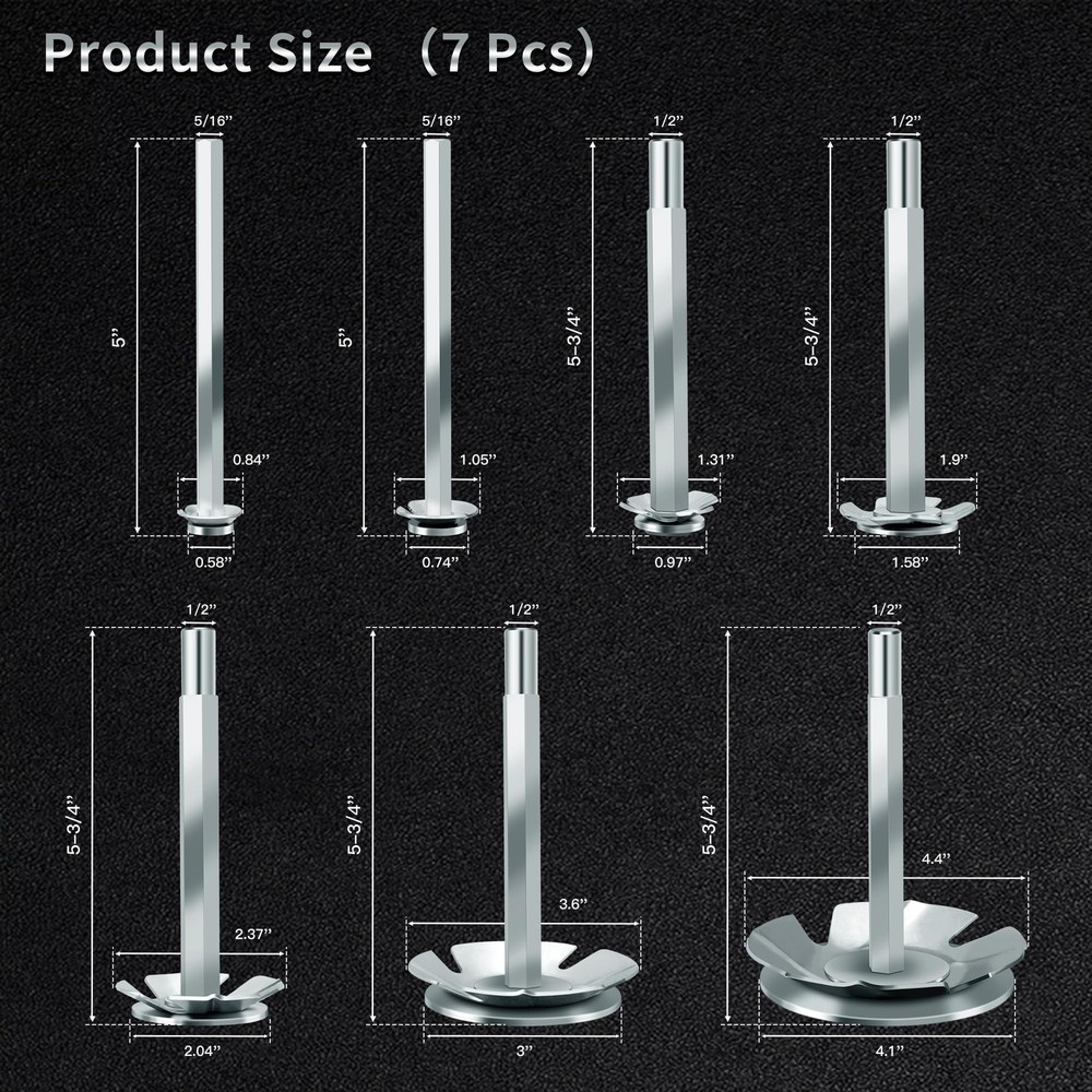 PVC Fitting Saver, 7 Pcs Pipe Reamer Tool for Removing SCH 40 7 Pcs, Silver