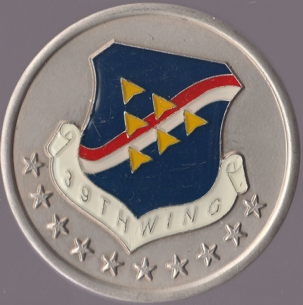 39th Wing Command Chief Master Sergeant  Coin 1.75 DIA