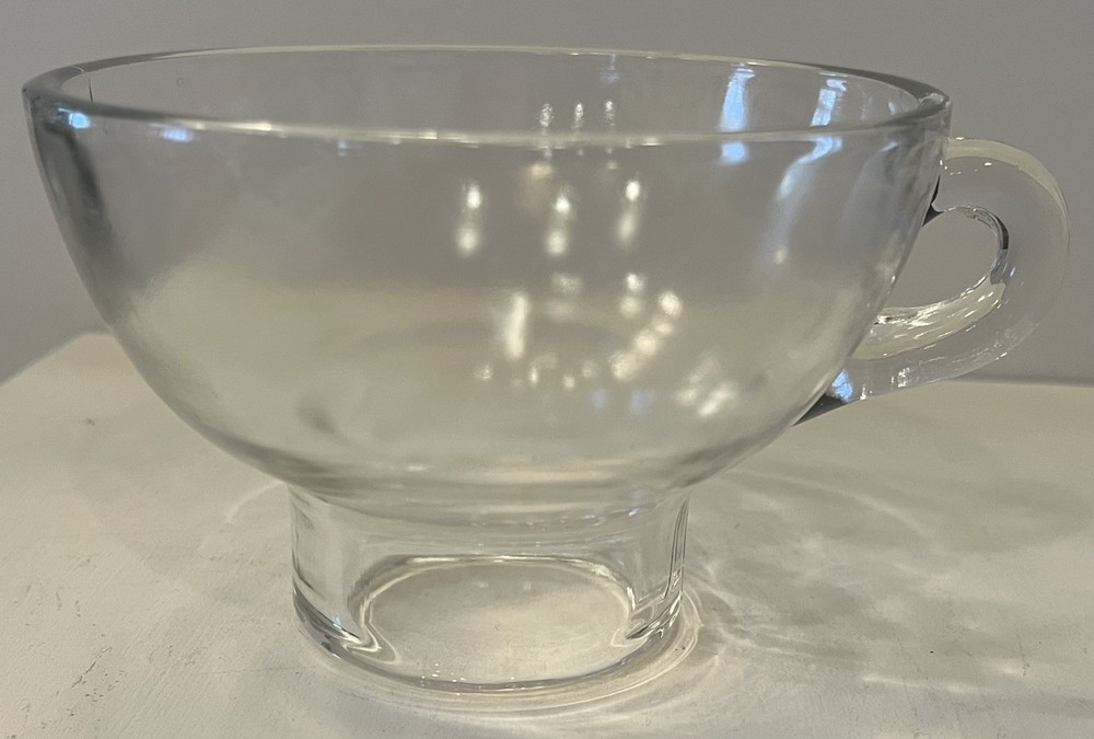 Vintage Thick Clear Glass Canning Funnel with a Finger Loop Handle