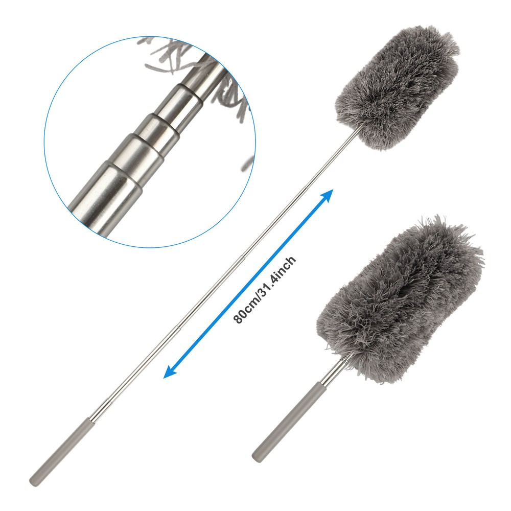 Microfiber Duster Soft Feather Dusting Brush Household Extendable Cleaning Tool