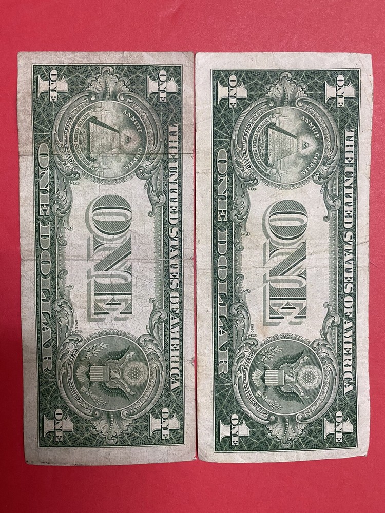 Fancy Serial Number (5) Four $1 & $2 Red Seal & Silver Certificate .