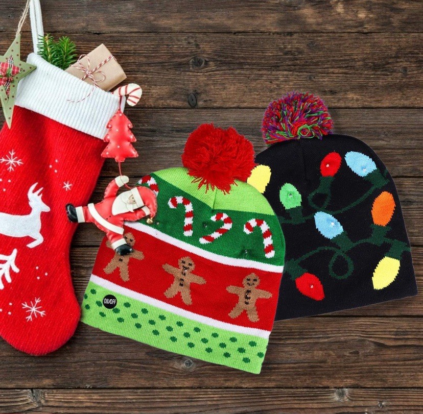 2pack Christmas Lighted Hats One Size Fits Most