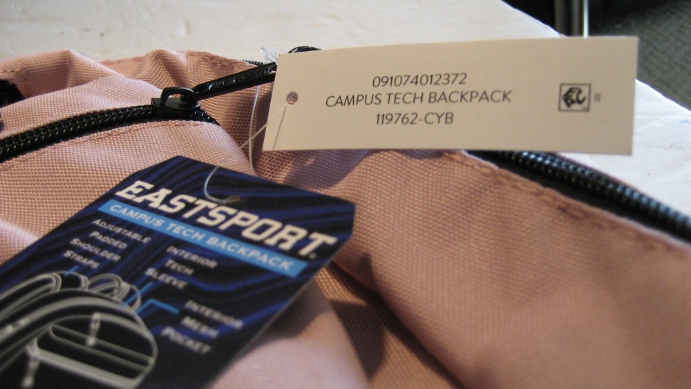 Eastsport Unisex Campus Tech Backpack Crystal Blush NEW w/tags