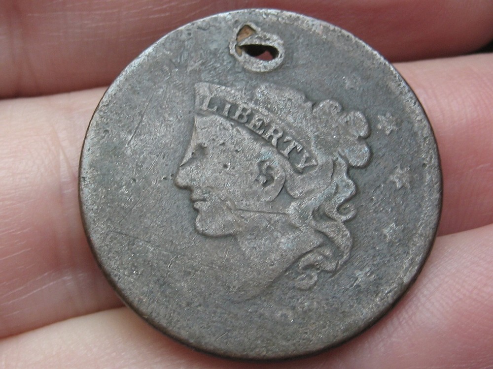 1837 Matron Head Large Cent- About Good Details, Plain Cord, Medium Letters