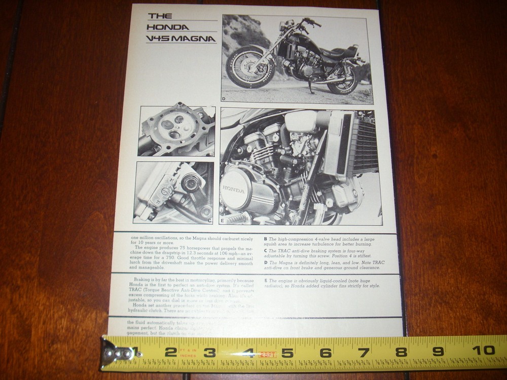 1982 HONDA V45 MAGNA ORIGINAL ARTICLE