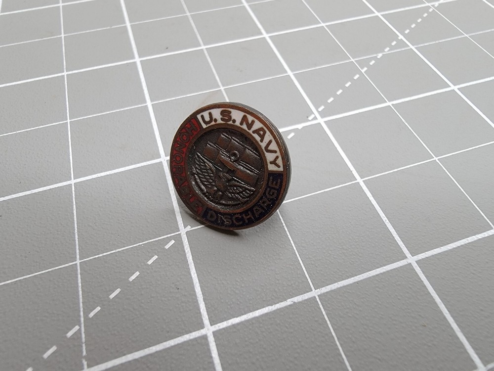 Lapel US Navy Honorable Discharge Pin Back Hat Decoration Small
