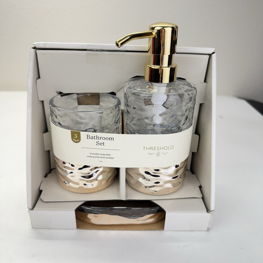 3pc Luxe Coordinate Bath Bundle Set - Threshold Brand New