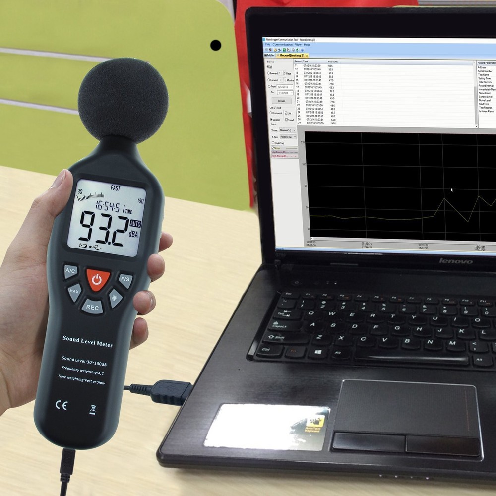 Decibel Meter Sound Level Recorder Digital dB With Data Record Function
