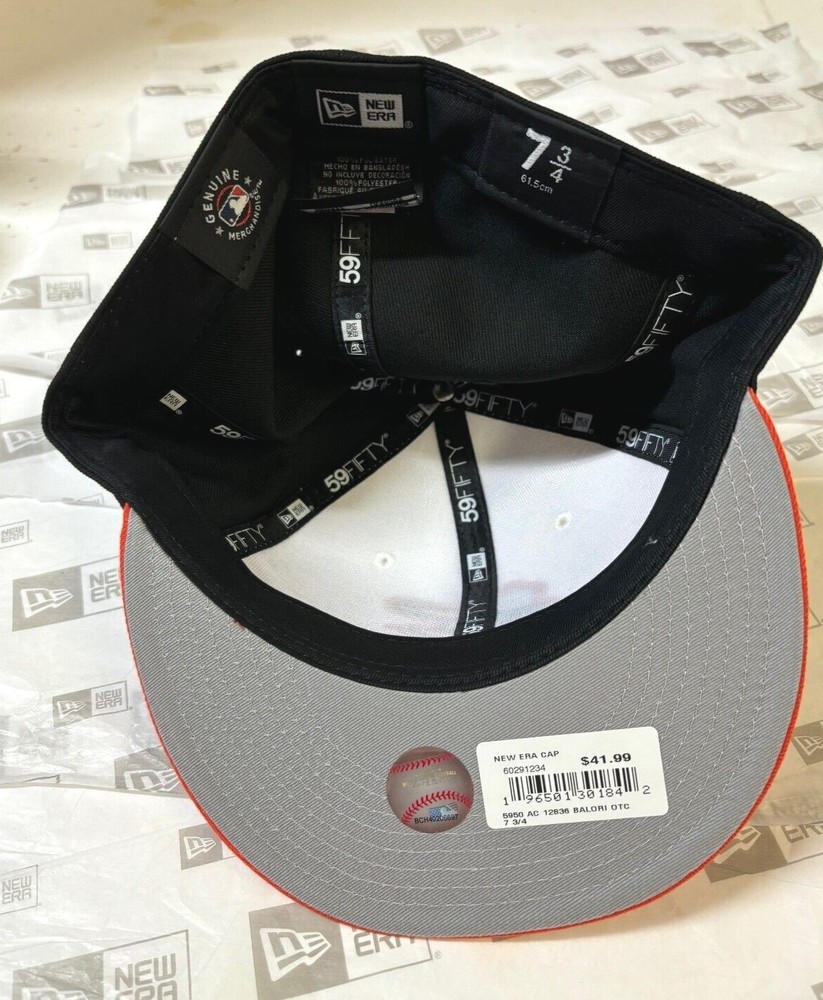 Baltimore Orioles MLB NE Basic Fitted Hat~White/Black/Orange