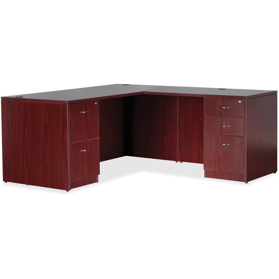 Lorell LLR69372 Rectangular Desk Shell 66"x30" Mahogany