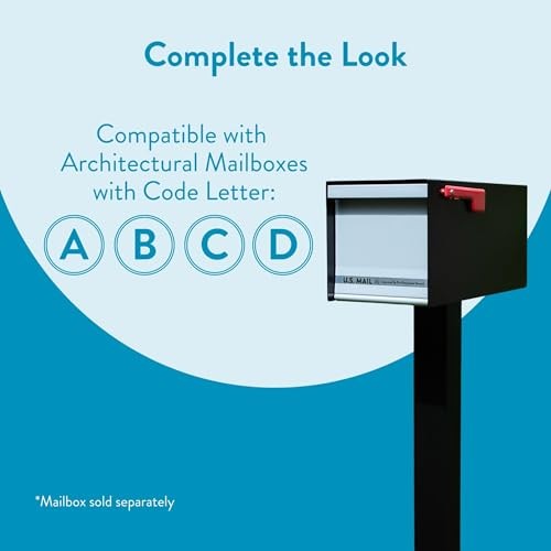 Brighton Aluminum Mailbox Post, Compatibility Code A, B, C, D, BP000BAM, Black