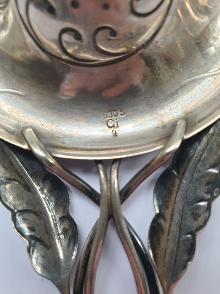 Antique Georg Jensen Sterling Silver Tea Strainer