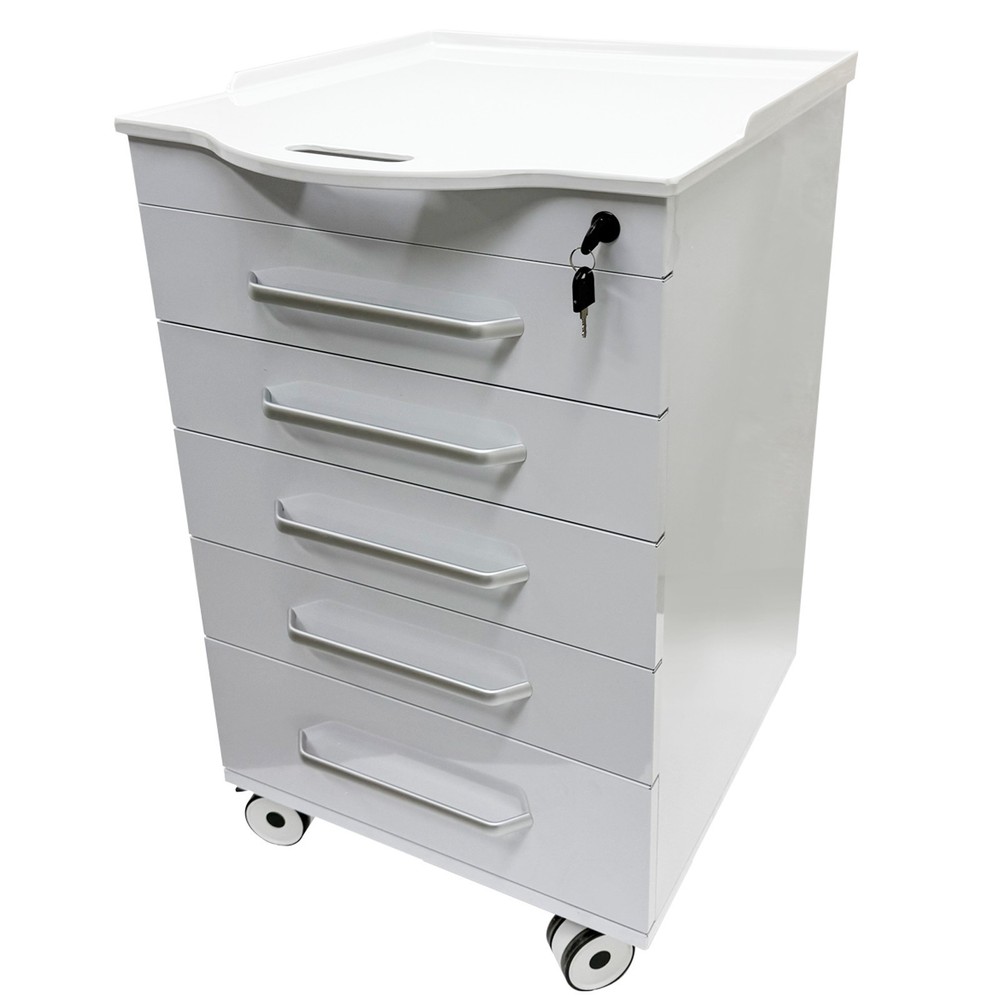 5-Layer Mobile Lab Storage Cabinet Bedside Table for Office Organization Utility