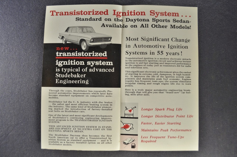 1966 Studebaker Transistorized Ignition Brochure Daytona Excellent Original 66