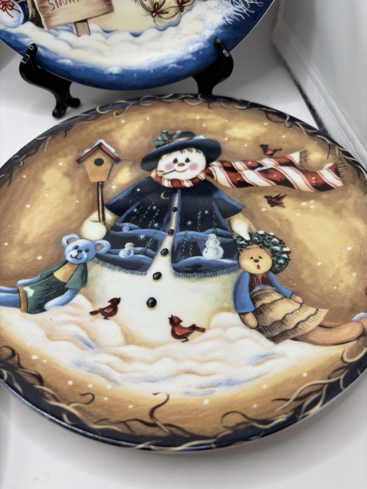 Snowman 4 pcs Set Cake Plates 8"