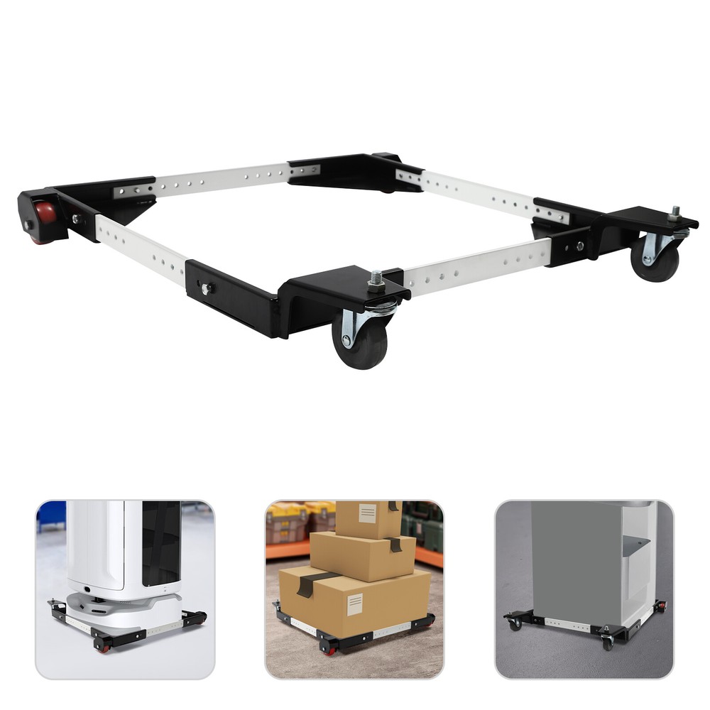 600lbs Adjustable Mobile Base Heavy Duty Rectangular Mobile Base w/ Wheels