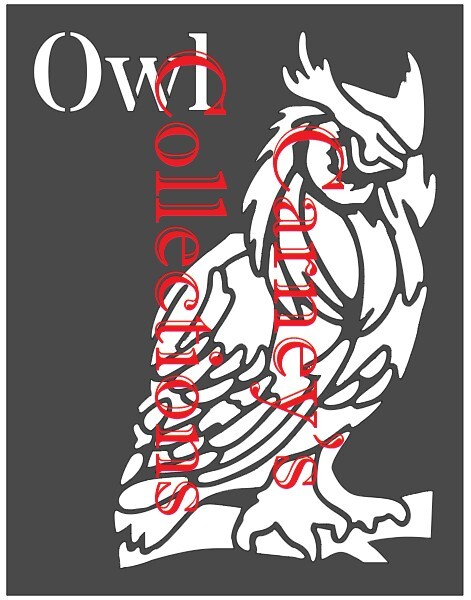 8.5"x11" Red/Clear Plastic Stencil - Owl (MP30)