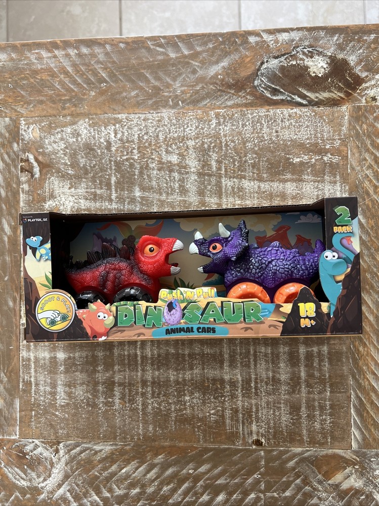Push N Pull Set Dinosaur Animal Cars
