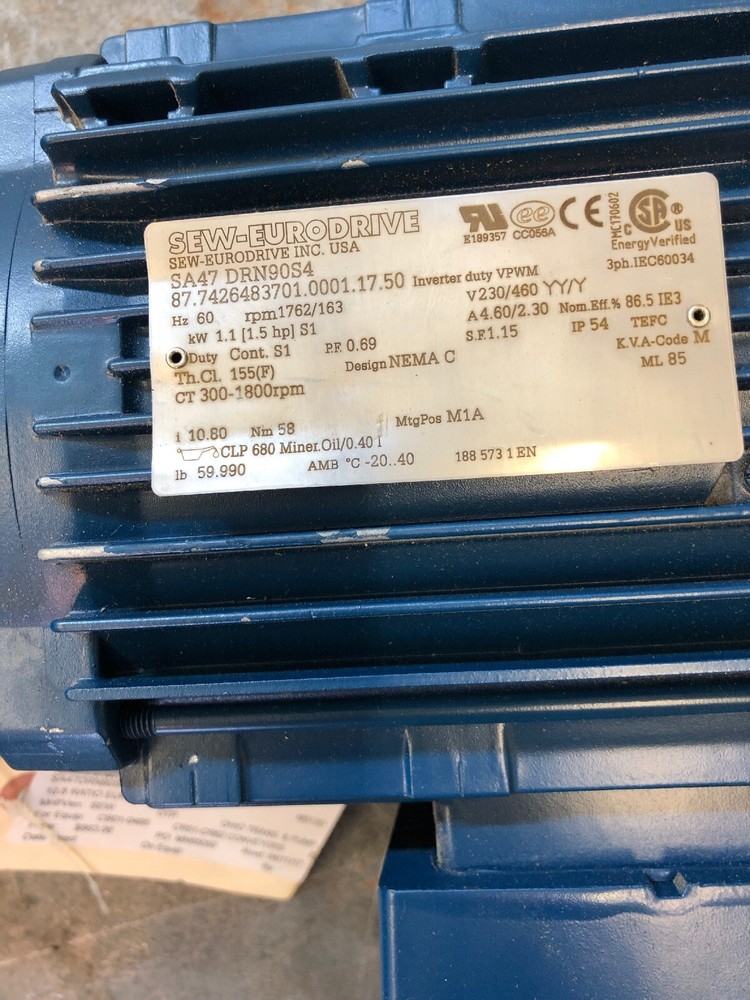 10.8 Ratio Eurodrive SA47DRN90S4