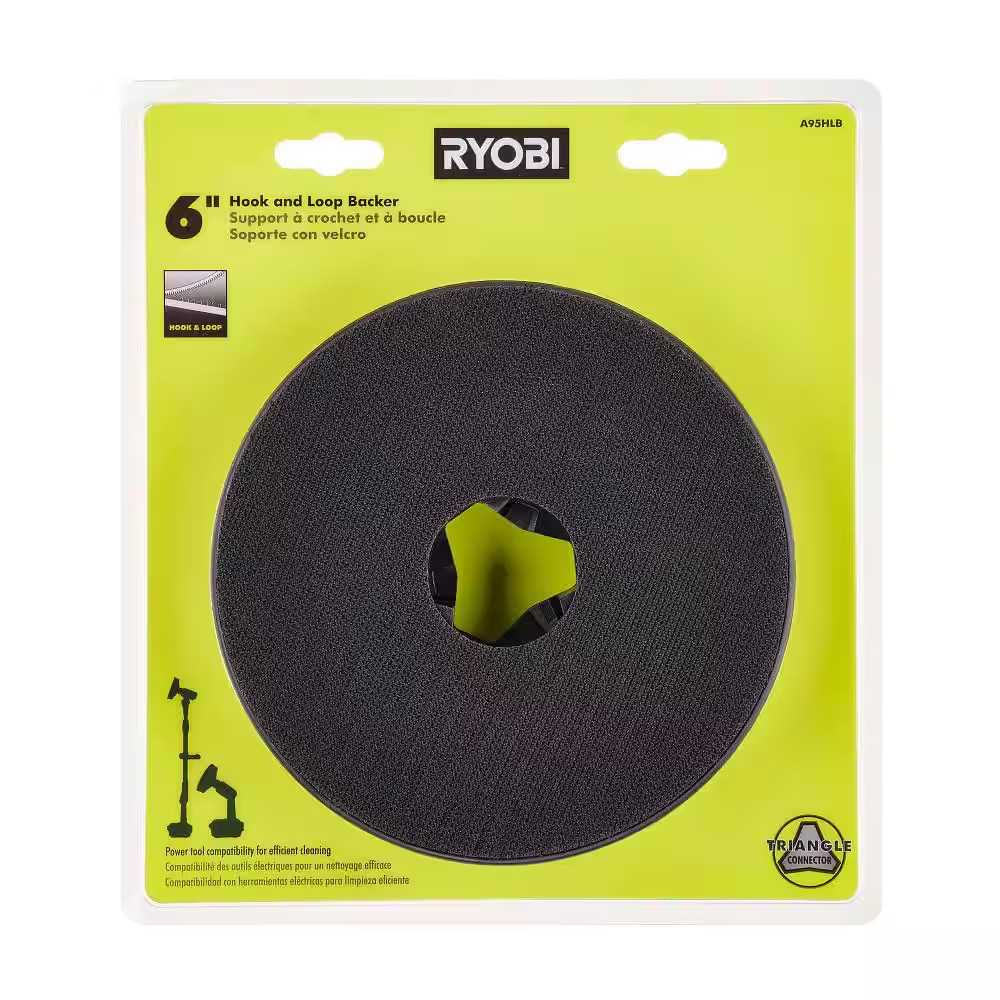 RYOBI Hook and Loop Backer 6in Power Scrubber Pad Attachment Quick Change Tool