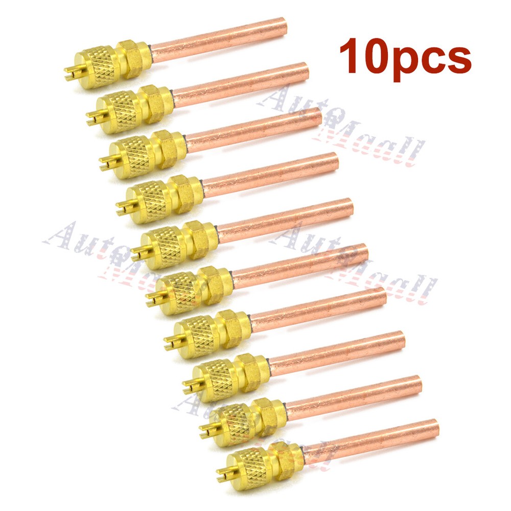 10x HVAC Service/Access Valve 1/4" SAE * 1/4" OD * 2.75" Stem Core Refrigeration