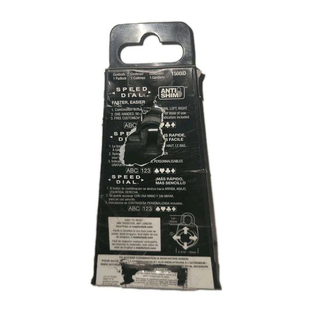 Master Lock Speed Dial Resettable Combination 1500iD Directional Movement BLUE