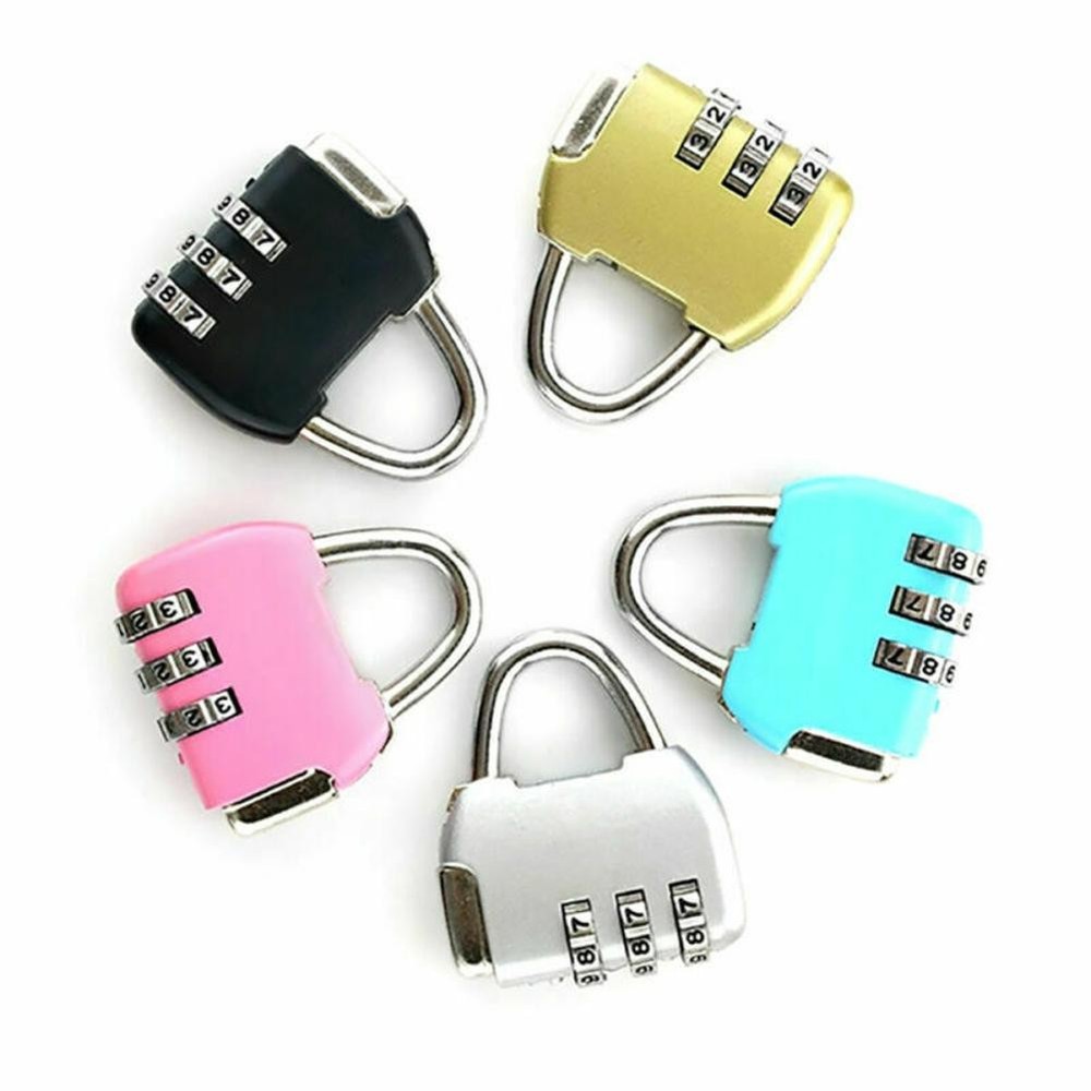 Travel Luggage Padlock Mini 3 Digit Combination Suitcase Security Cable Lock C