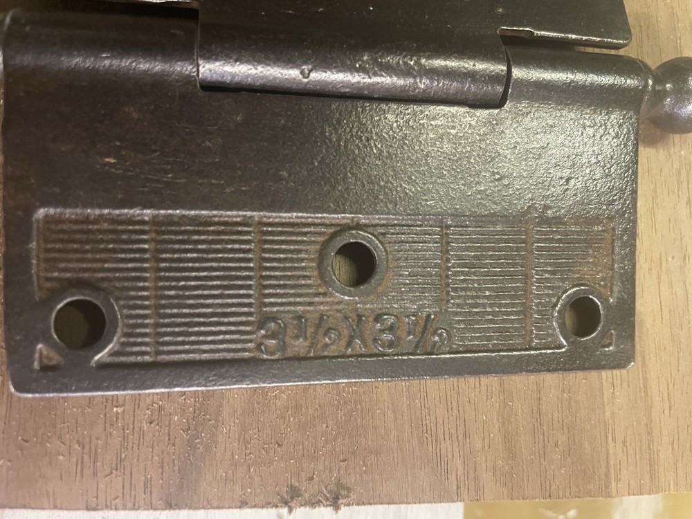 Embossed Cast Iron Butt Hinges c1905