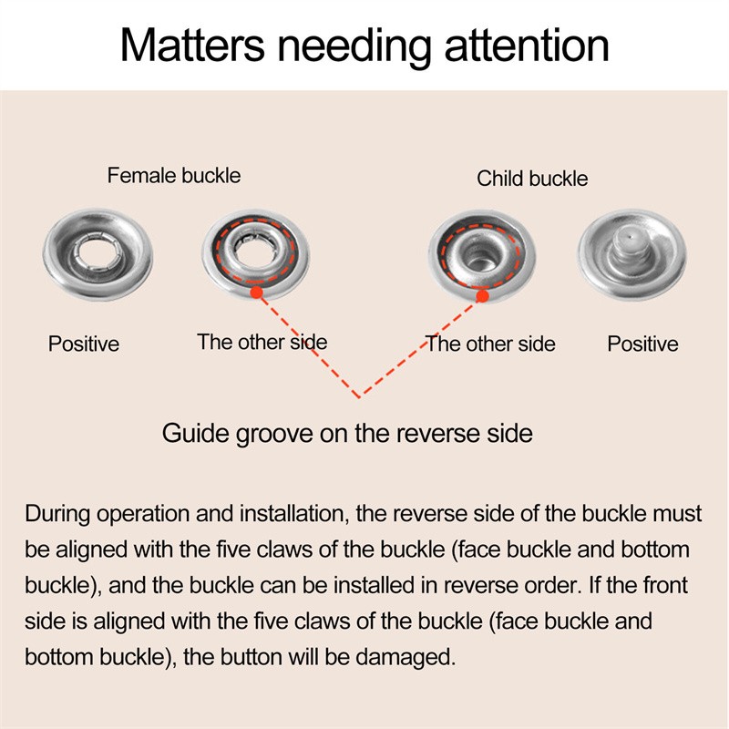 Five Claw Locking Button With Pliers Clothing Fabric Sewing Tools