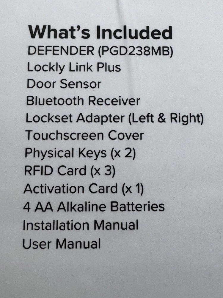 Lockly Defender 238LM Smart Mortise Lock Bluetooth RFID Black