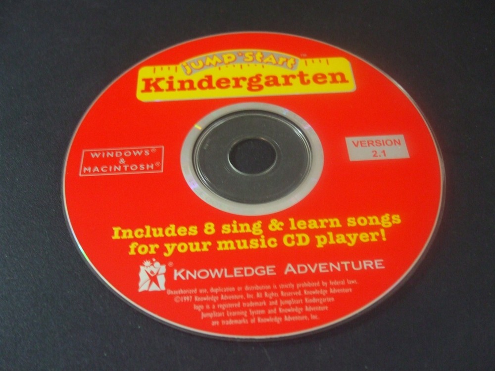 JumpStart Kindergarten - Version 2.1 (PC & MAC, 1997) - Disc Only!!!