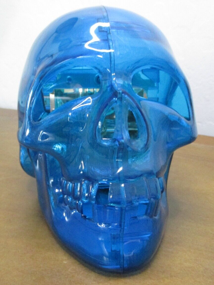 Unique! Strobe Light Skull! Blue Translucent! With Adjustable Strobe! 110 Volt