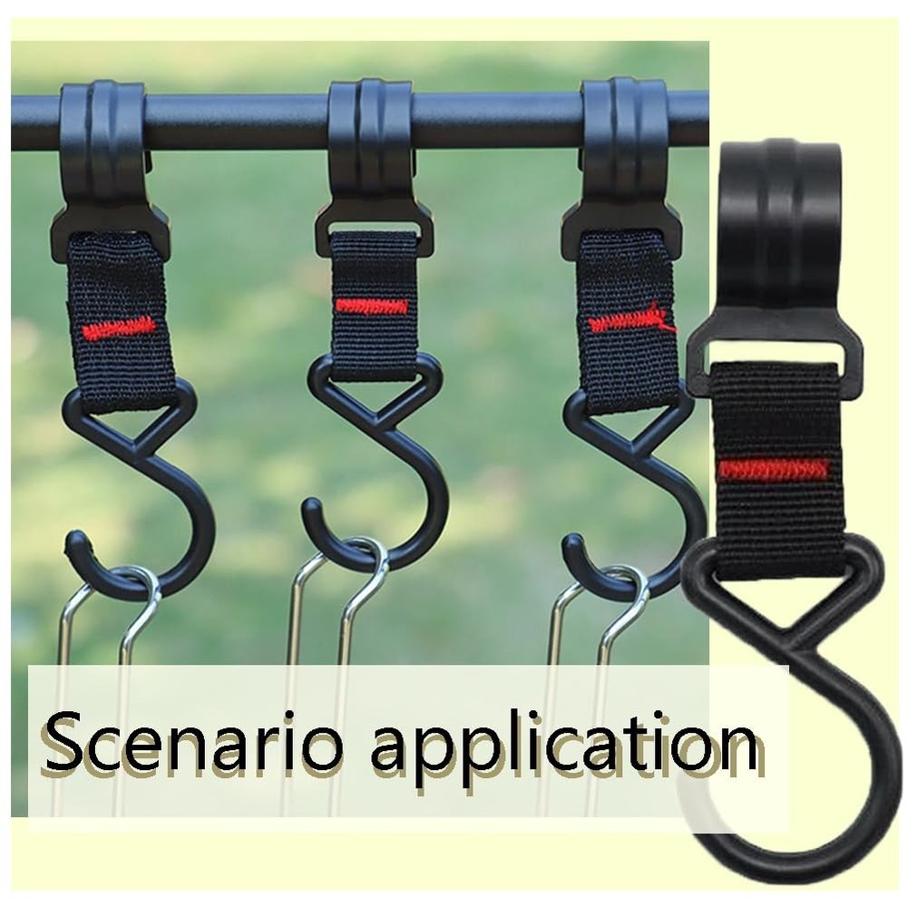 SiegYma Strap S-Hook - Plastic Hooks S Shaped 5Pcs Suitable for Black